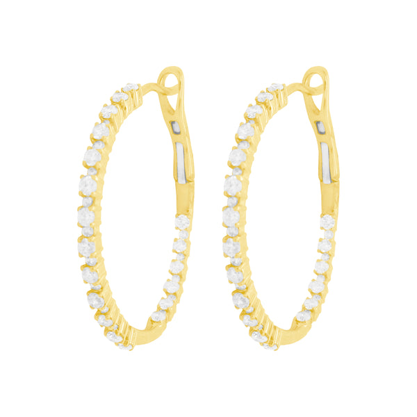 14K GOLD DIAMOND TATIANA HOOPS