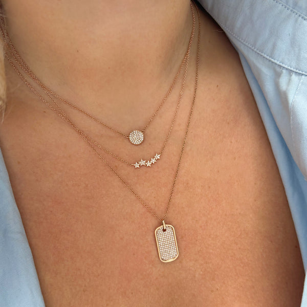 14K GOLD DIAMOND CORY DOG TAG NECKLACE