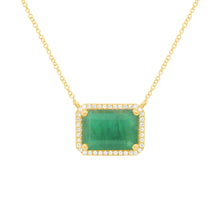 14K GOLD DIAMOND EMERALD CINDY NECKLACE