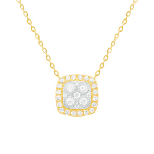 14K GOLD DIAMOND BRENNA CUSHION NECKLACE