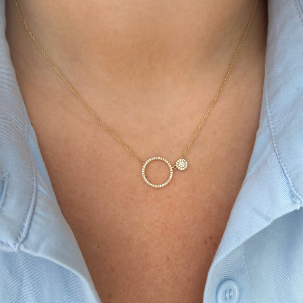 14K GOLD DIAMOND LIELLE OPEN CIRCLE NECKLACE