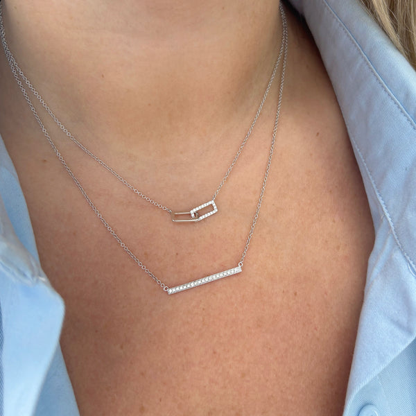 14K GOLD DIAMOND BETH LINK NECKLACE