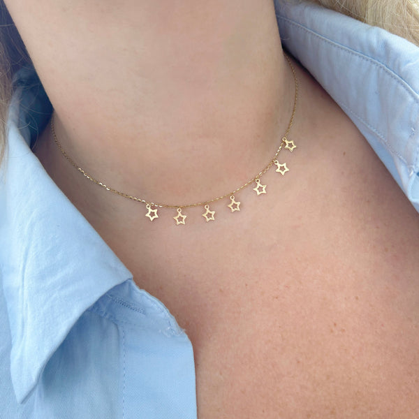 14K GOLD OLIVIA STAR CHOKER