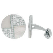 14K GOLD DIAMOND MOTHER OF PEARL BRIAN CUFFLINKS