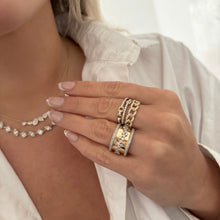 14K GOLD DIAMOND LARGE CLEO LINK RING