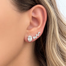 14K GOLD 3.00 CT LAB GROWN DIAMOND OVAL STUDS