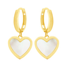 14K GOLD MOTHER OF PEARL BRYNN HEART EARRINGS