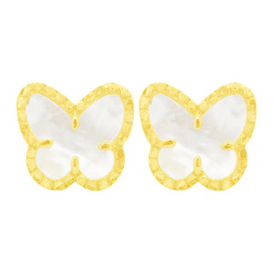 14K GOLD MOTHER OF PEARL FIONA BUTTERFLY STUDS