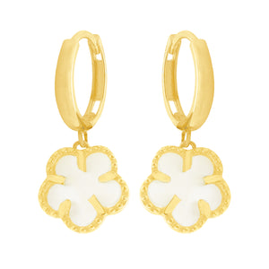 14K GOLD MOTHER OF PEARL ISABELLA FLOWER EARRINGS