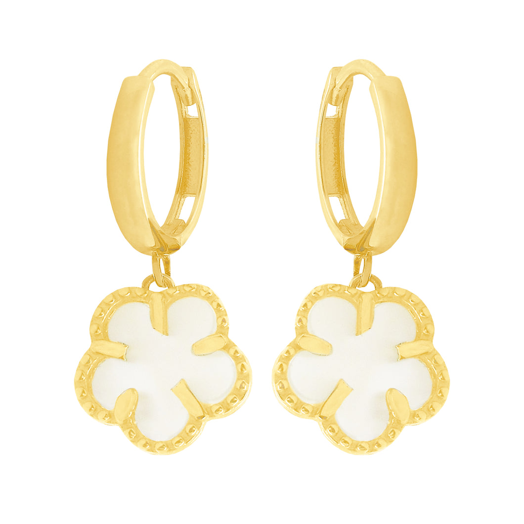 14K GOLD MOTHER OF PEARL ISABELLA FLOWER EARRINGS