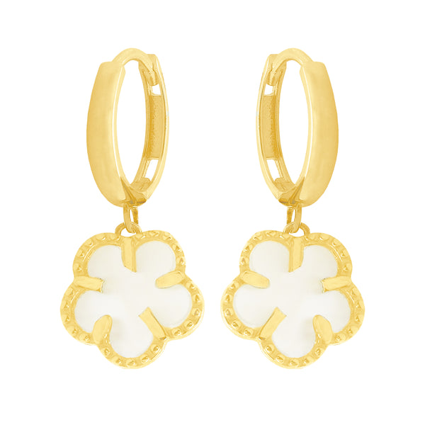 14K GOLD MOTHER OF PEARL ISABELLA FLOWER EARRINGS