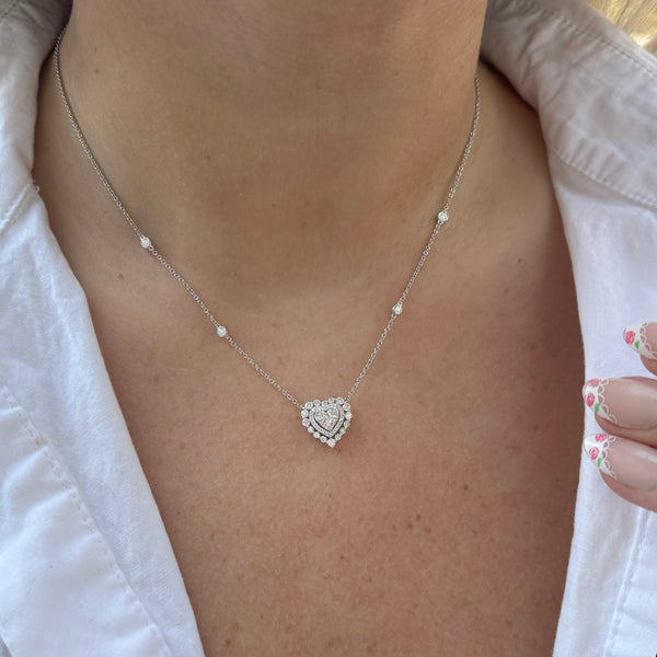 14K GOLD DIAMOND RISA HEART NECKLACE