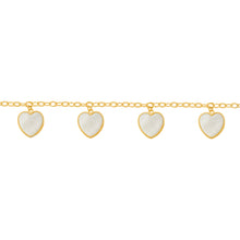 14K GOLD MOTHER OF PEARL ISABELLA HEART BRACELET