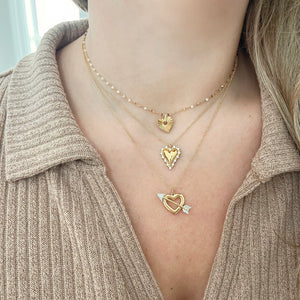 14K GOLD DIAMOND AINSLEY HEART NECKLACE