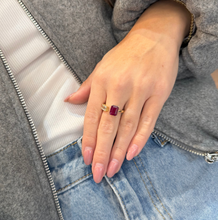 14K GOLD DIAMOND AND RUBY CLARIE RING