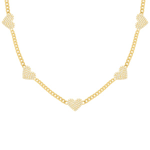 14K GOLD DIAMOND COREY HEART NECKLACE