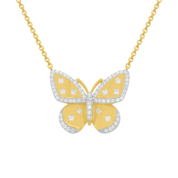 14K GOLD DIAMOND ANNIE BUTTERFLY NECKLACE
