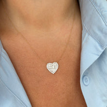 14K GOLD DIAMOND LARGE MEG HEART NECKLACE