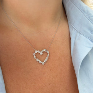 14K GOLD DIAMOND RIVA HEART NECKLACE