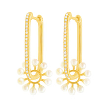 14K GOLD DIAMOND PEARL CASSIE EARRINGS