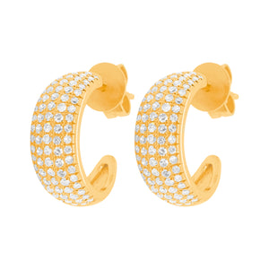 14K GOLD DIAMOND TESS HOOPS