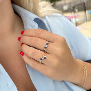 14K GOLD DIAMOND SAPPHIRE BLAKE RING