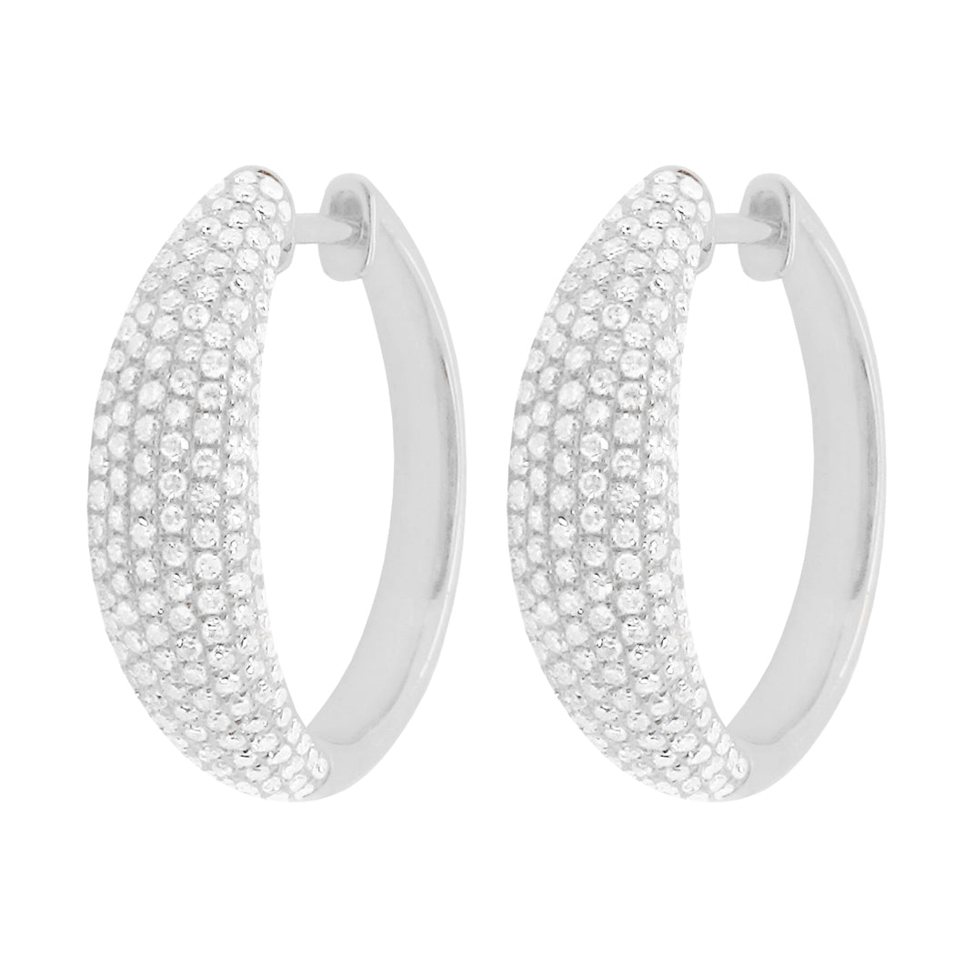14K GOLD DIAMOND BRANDY HOOPS