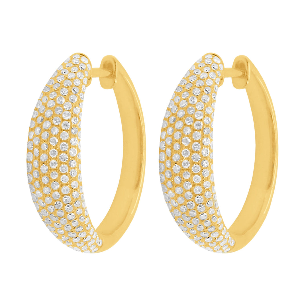 14K GOLD DIAMOND BRANDY HOOPS