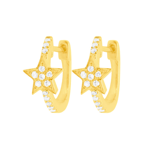 14K GOLD DIAMOND KELSEY STAR HUGGIES