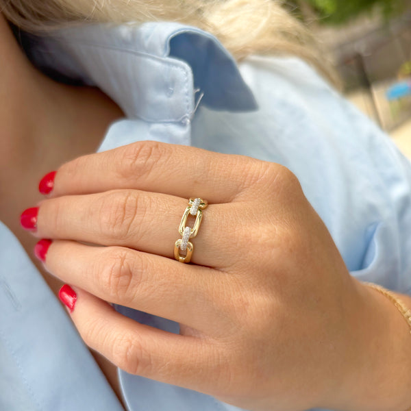 14K GOLD DIAMOND STASSI RING