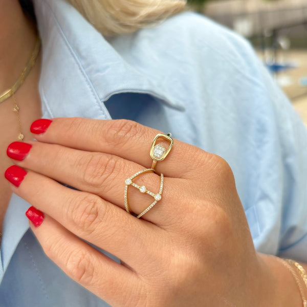 14K GOLD DIAMOND STACY RING