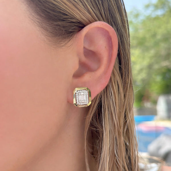 14K GOLD DIAMOND LUCY STUDS