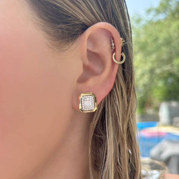 14K GOLD DIAMOND LUCY STUDS