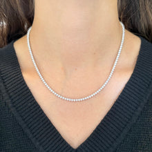 14K GOLD 6.96 CT NATURAL DIAMOND TENNIS NECKLACE