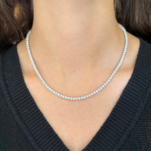 14K GOLD 13.07 CT NATURAL DIAMOND TENNIS NECKLACE