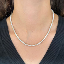 14K GOLD 16.42 CT NATURAL DIAMOND TENNIS NECKLACE