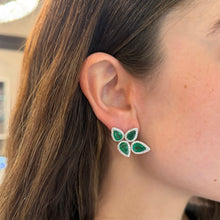 14K GOLD DIAMOND AND EMERALD ANA EARRINGS