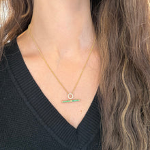 14K GOLD DIAMOND AND EMERALD CHLOE NECKLACE