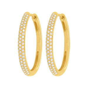 14K GOLD DIAMOND KELLY HOOPS