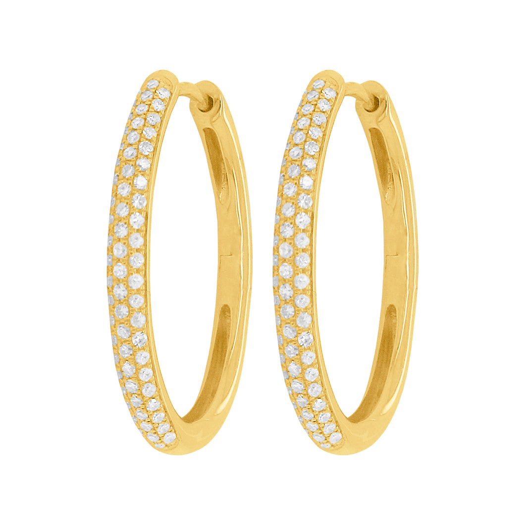 14K GOLD DIAMOND KELLY HOOPS