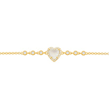 14K GOLD DIAMOND MOONSTONE NINA HEART BRACELET