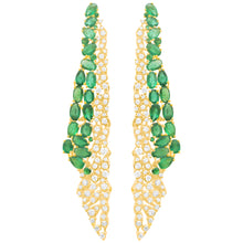 14K GOLD DIAMOND EMERALD CORA EARRINGS