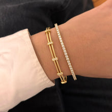 14K GOLD DIAMOND DORI FLEX BANGLE