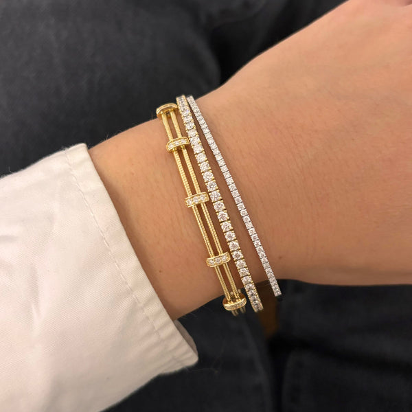 14K GOLD DIAMOND DORI FLEX BANGLE