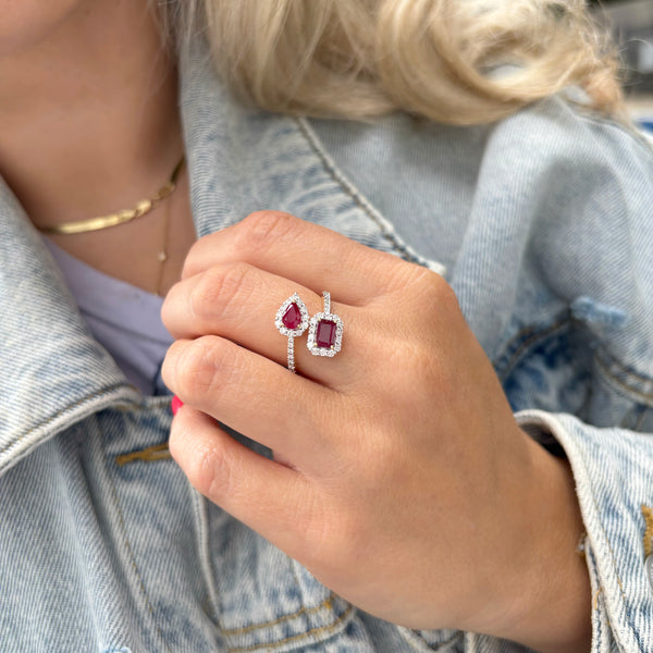 18K GOLD DIAMOND RUBY MARIANA RING