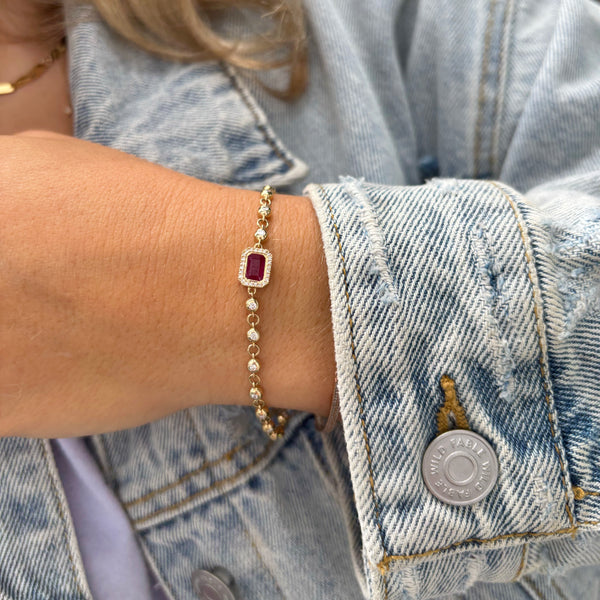 14K GOLD DIAMOND RUBY LAYNA BRACELET