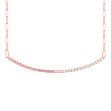 14K GOLD DIAMOND PINK SAPPHIRE VICTORIA NECKLACE