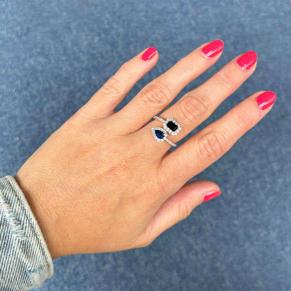18K GOLD DIAMOND SAPPHIRE MARIANA RING