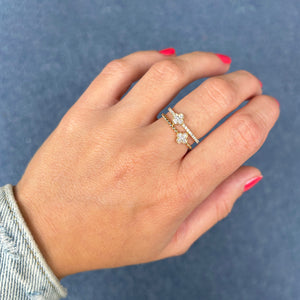 14K GOLD DIAMOND JANELLE CLOVER RING