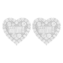 14K GOLD DIAMOND MEG HEART STUDS